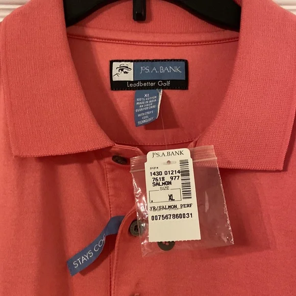 JoS .A. Bank Leadbetter Golf Man Polo size XL brand new 100%cotton length 33” - Picture 2 of 8